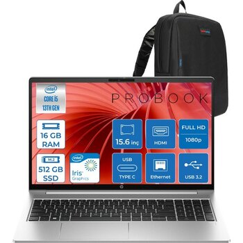 Hp Probook 450 G10 Intel Core I5 1334U 4.6ghz 16GB 512GB SSD Iris® Xe Graphics Freedos 15.6" IPS Fullhd (1920X1080) 250NITS Taşınabilir Bilgisayar ...