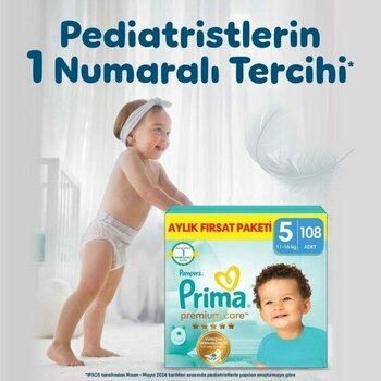 Prima Bebek Bezi Premium Care 5 Numara 108 Adet Aylık Fırsat Paketi