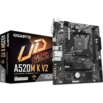 Gigabyte Gıgabyte A520M-K V2, 2xddr4, 1x M.2, D-Sub, Hdmı, Am4 Soket Anakart