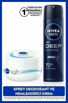 Nivea MEN Erkek Sprey Deodorant Deep Dimension 150ml, Ter Karşıtı ve Soft Nemlendirici Vücut Kremi 100ml