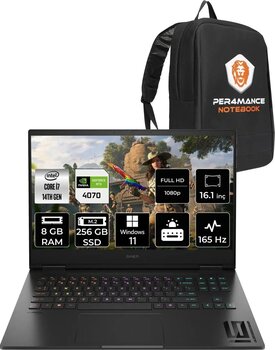 Hp Omen 16 İ7 14700Hx 8Gb Ram 256Gb Ssd Rtx4070/8Gb 165Hz 16.1'' Fhd W11H Gaming Laptop & Per4 Çanta