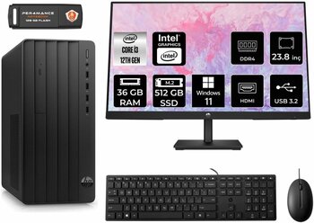HP PRO TOWER 290 G9 AE6D3A1EAS132 İ3 12100 36GB RAM 512GB SSD 23.8" W11P MASAÜSTÜ PC