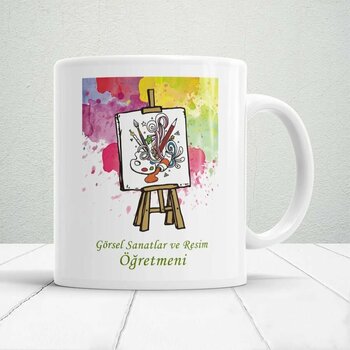 Görsel Sanatlar Ve Resim Öğretmenlerine Özel Öğretmenler Günü Hediyelik Baskılı Kupa