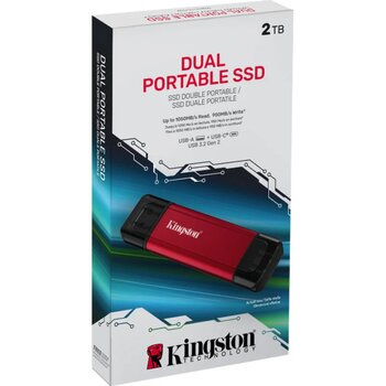 Kingston Spsd/2tb 2 Tb Usb Gen 2.2 Typoe C Mini Kırmızı Harici Taşınabilir Ssd Harddisk Siyah