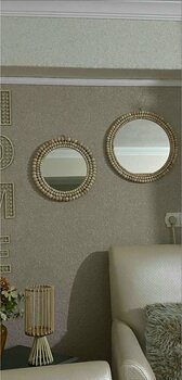 BOHEM 2’li Boncuklu ayna 30cm 25cm & Bohem Boncuklu Ayna & Salon aynası & Dekoratif ayna