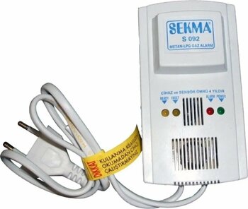 SEKMA S092 Doğalgaz, LPG, Propan, Çakmak Gazı 3VA/220V50HZ Gaz Alarm Dedektörü