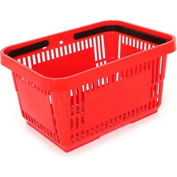 22 Lt Plastik Alışveriş Sepeti - Market El Sepeti - Kırmızı