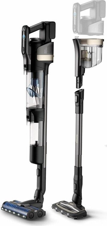 Philips 9000 Serisi Aqua Trio Koyu siyah Şarjlı Dikey Süpürge