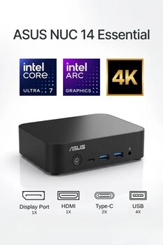 ASUS NUC14MNK97 NUC14 ESSENTIAL INTEL® PROCESSOR (RAM YOK DISC YOK)MASAÜSTÜPC