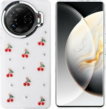 Tecno Camon 30 Pro 5g Uyumlu Kılıf Airbag Tasarımlı Simli Şeffaf Zore Kutup Kapak - Kiraz