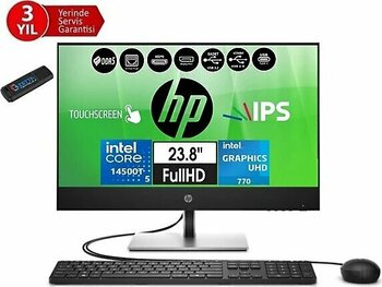 Hp Proone 440 G9 14.nesil Intel Core I5 14500T 16GB Ddr5 256GB SSD Fhd 23.8" Dokunmatik IPS WINDOWS11HOME All In One Bilgisayar 99H6X2ETH01+ZETTAUSBBELLEK