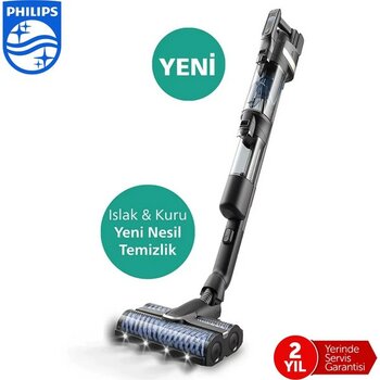 Philips Aquatrio Kablosuz Islak Kuru Dikey Süpürge: 3’ü 1 Arada Fonksiyon, Aquaspin Çift Fırça Gücü, 55 Dakika Kesintisiz Performans, Kendi Kendini...