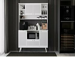 Melura Kahve Köşesi 120 cm %100 Mdf Çok Amaçlı Dolap Beyaz