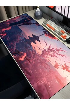 Charmbi Sakura Konağı 40x90 ProControl Mouse Pad Gaming Mousepad Kaymaz Taban Büyük Oyuncu Ultra Pürüzsüz