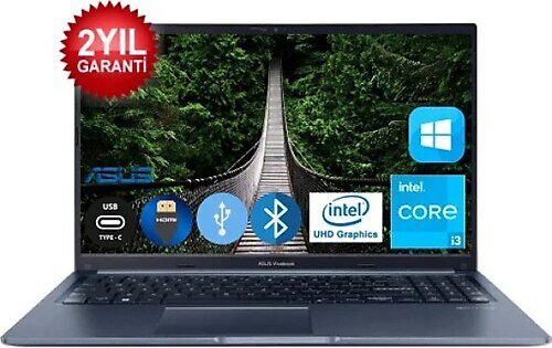 Asus VIVOBOOK 15.6 inç Intel Core i3 1215U 8 GB 512 GB SSD Intel Graphics Windows 10 Professional