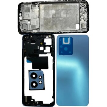 Redmi Note 12 4g Uyumlu Arka Kapak Kasa Mavi + Ekran Çıtası Çok Renkli