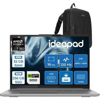 Lenovo Ideapad Pro 5 16AKP10 Amd Ryzen™ Aı 7 350 32GB Ddr5 256GB SSD Rtx™ 5050/8GB 16" 2.8k (2880X1800) OLED 1100NITS 120Hz Freedos Taşınabilir Bil...