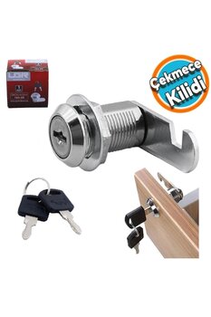 NZB Mandallı Çekmece Kilidi 2 Anahtarlı Metal Mobilya Dolap Kilidi