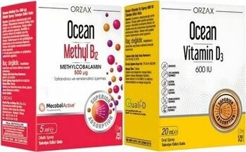 Ocean Methyl B12 Sprey 500Mcg 5Ml + Vitamin D3 600Iu Sprey 20Ml