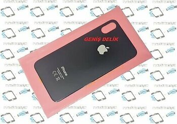 iPhone XS Arka Pil Batarya Kapağı CAM Siyah