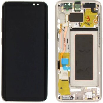 Samsung Galaxy S8 Sm-G950 Uyumlu Çıtalı Servis Lcd Ekran Dokunmatik Gold
