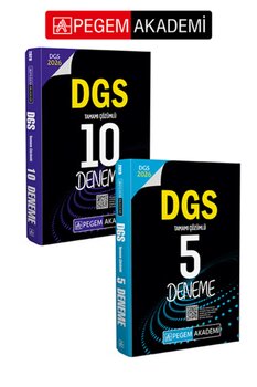 Pegem Akademi Yayıncılık PEGEM AKADEMİ 2026 DGS Tamamı Çözümlü 10 Deneme + 2026 DGS Tamamı Çözümlü 5 Deneme Seti (2.Kitap)