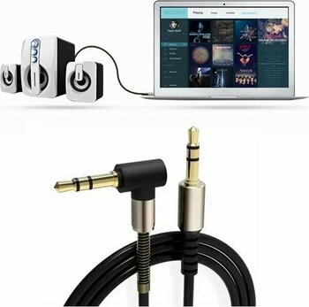 Tp 3.5mm Aux Kablosu Jak Erkek Erkek L Tipi 1 Metre Ses Aktarım Kablosu