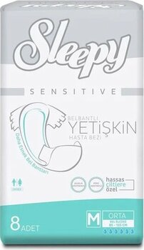 Sleepy Sensitive Belbantlı Yetişkin Hasta Bezi Medium 8'Li