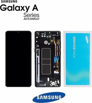 Samsung Galaxy A51 A515 Lcd Ekran Dokunmatik Siyah Servis Çıtalı Siyah