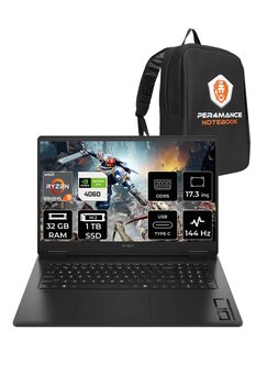 HP OMEN 17 R9 8945HS 32GB RAM 1TB SSD RTX4060/8GB 144Hz 17.3'' FHD FDOS Gaming Laptop & PER4 ÇANTA