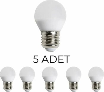 Noas 6 W E-27 Duy 6500K Beyaz Işık Mini Top LED Ampul 5 ADET