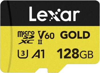 Lexar Gold 128Gb Mikro Sd Kart, Microsdxc Uhs-Ii Bellek Kartı, V60, U3, A1, C10 Microsd Kart, 280Mb/