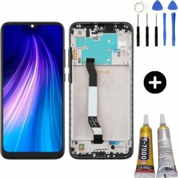 Xiaomi Redmi Note 8 Uyumlu Çıtalı Oled Lcd Ekran Dokunmatik Siyah + Montaj Seti Çok Renkli
