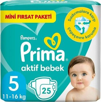 Prima Bebek Bezi Aktif Bebek 5 Numara 25 Adet 11-16 kg Mini