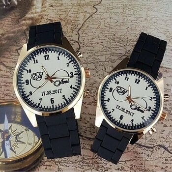 Bika Time Sevgiliye Hediye Kişiye Özel Isimli Kol Saati Sevgili Saatleri Çift Saatleri