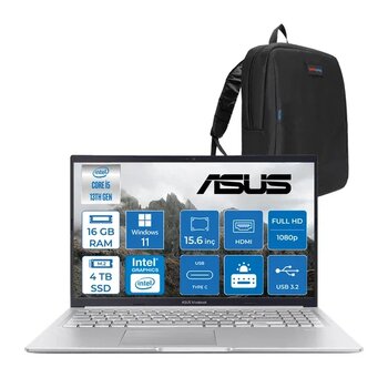 Asus Vivobook 15 X1502va Intel Core I5 13420H 16Gb 4Tb Ssd Windows 11 Home 15.6" Fhd Taşınabilir Bilgisayar Wnj870h10+Zettaçanta