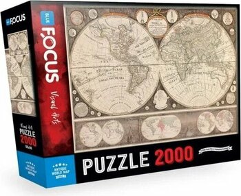 Blue Focus Antique World Map 2000 Parça Puzzle