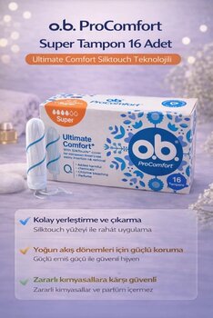 O.b. Procomfort Super Tampon 16Lı 1 Paket Ultimate Silktouch Teknolojili