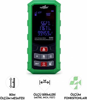 Dawreek Mesafe Ölçer H01 Green 80 Metre Dijital El Tipi Mesafe Ölçüm Cihazı