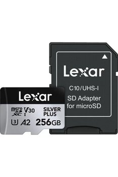 Lexar 256Gb Silver Plus 205Mb 4K V30 Uhsı Micro Sd Hafıza Kartı