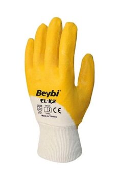 Beybi Kn-2 Pamuk Astarlı Nitril Eldiven Sarı No:9/10