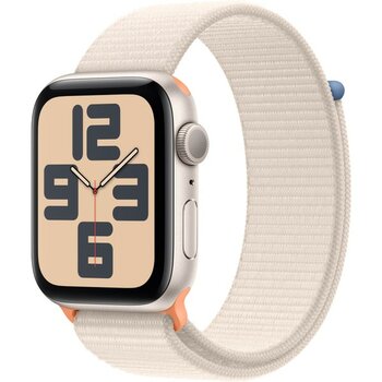 Apple Watch SE 2.Nesil (2023) GPS 44mm Starlight Aluminium Case with Starlight Sport Loop - Yıldız Işığı - 44 mm