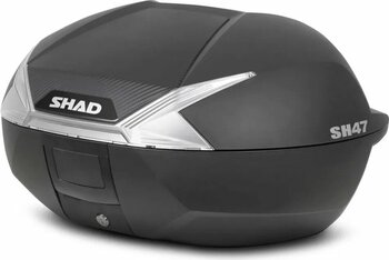 MOTOANL Motosiklet Kurye Arka Top Case Çanta Beyaz Reflektörlü Kilitli Shad Motor Çantası Bagaj Hacim 47 lt