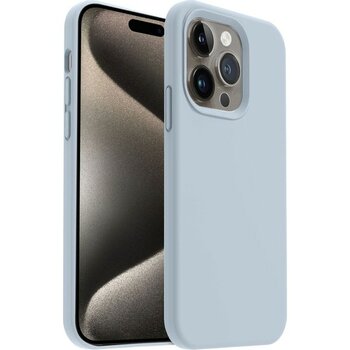 CepStok Apple iPhone 15 Pro Kılıf Lansman Premium Silinebilir Silikon - Buz Mavisi