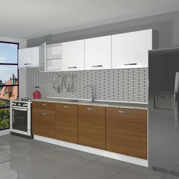 Decoraktiv Smart 280 MDF Hazır Mutfak Dolabı - Tezgah Dahil - Ceviz - Beyaz