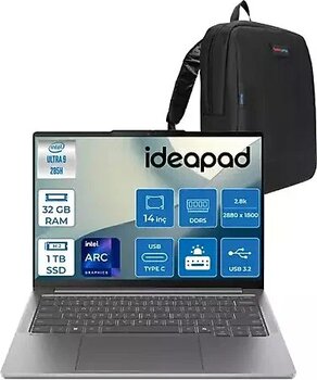 Lenovo Ideapad Pro 5 Ultra 9 285H 32GB Ddr5 1tb SSD Intel Arc 140T Gpu WIN11HOME 14" 2.8k OLED 1100NITS Displayhdr 120Hz Taşınabilir Bilgisayar IP83JK0019TRTH02 + Zettaçanta - 1 TB - 32 GB