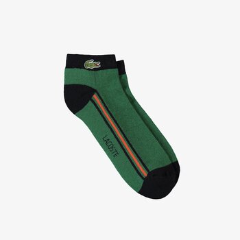 Unisex Çizgili Koyu Yeşil Çorap