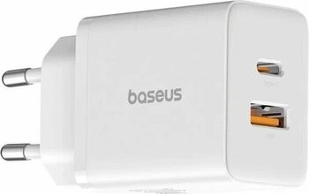 Baseus Beyaz 1x USB ve 1x Type C Hızlı Şarj Var 20 W Şarj Aleti