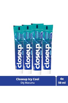 Closeup Diş Macunu Icy Cool Ağız Bakım Suyu Etkili 50 ml X4 Adet