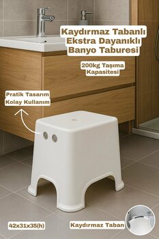 Funny Life Kaydırmaz Tabanlı Lüx Banyo Taburesi - Pratik Tasarım ve Ekstra Dayanıklı Kaydırmaz Banyo Taburesi